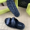 Luxearchive Prada Leather Slide Sandal - Midnight Black
