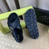 Prada Men's Black Leather Slide with Buckle