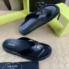 Prada Men's Black Leather Thong Sandal