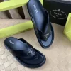 Prada Men's Black Leather Thong Sandal