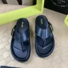 Prada Style Black Leather Men's Sandals
