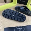 Prada Style Black Leather Men's Sandals