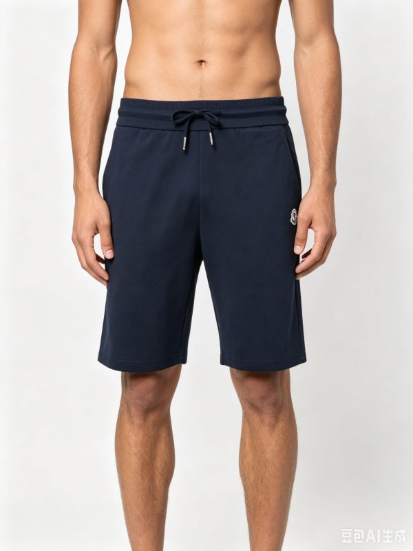Moncler Cotton Terry-Cloth / Towel Shorts- Navy Blue