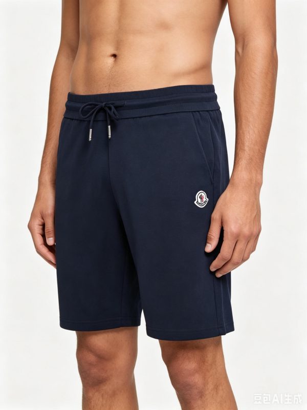 Moncler Cotton Terry-Cloth / Towel Shorts- Navy Blue