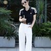 Adidas Originals Women's 3-Stripes Polo Shirt- BLACK/WHITE