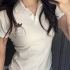 Adidas Originals Women's 3-Stripes Polo Shirt- WhiteBlack (2) Adidas Originals Women's 3-Stripes Polo Shirt- White/Black