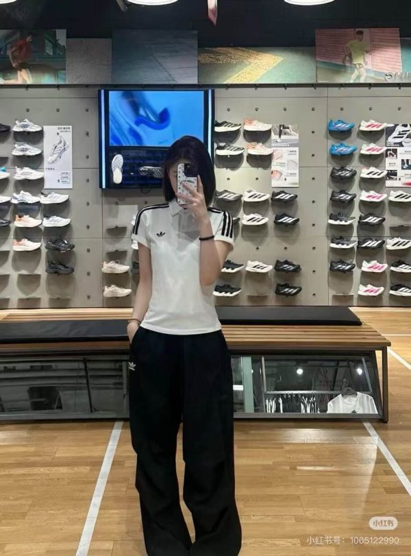 Adidas Originals Women's 3-Stripes Polo Shirt- WhiteBlack (3) Adidas Originals Women's 3-Stripes Polo Shirt- White/Black