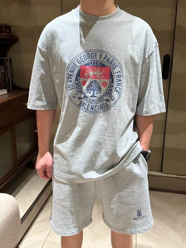 Balenciaga Political Campaign Sweatshorts- Grey Melange (4) Balenciaga Political Campaign Sweatshorts- Grey Melange