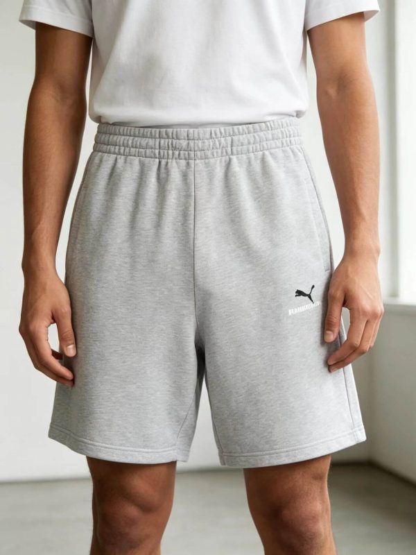 Balenciaga/Puma Essentials Logo Shorts- Gray Heather