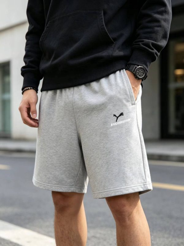 Balenciaga/Puma Essentials Logo Shorts- Gray Heather