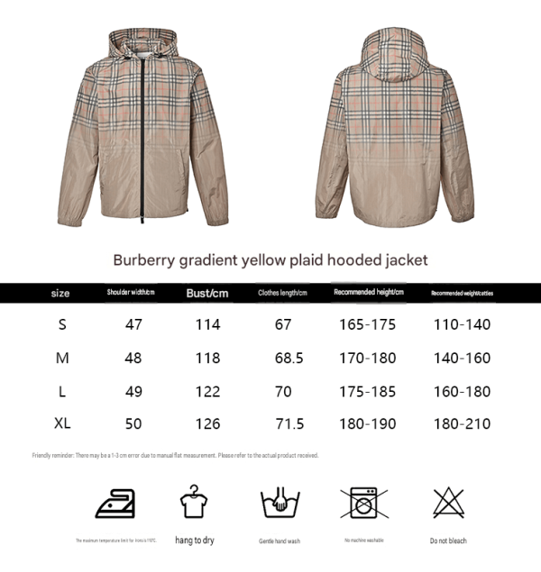 Burberry Gradient Check Newport Hooded Jacket- Sand beige