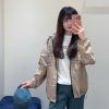 Burberry Gradient Check Newport Hooded Jacket- Sand beige