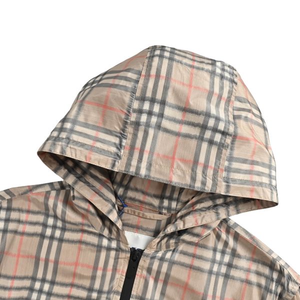 Burberry Gradient Check Newport Hooded Jacket- Sand beige