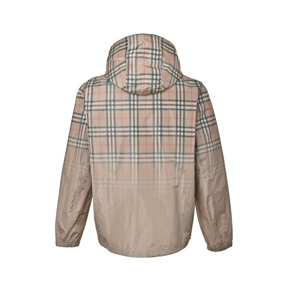 Burberry Gradient Check Newport Hooded Jacket- Sand beige