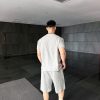 Burberry Logo Cotton Shorts- Grey (2) Burberry Logo Cotton Shorts- Grey