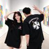Chrome Hearts Multi Color Cross Cemetery T-shirt- Black (4) Chrome Hearts Multi Color Cross Cemetery T-shirt- Black
