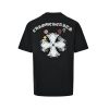 Chrome Hearts Multi Color Cross Cemetery T-shirt- Black (6) Chrome Hearts Multi Color Cross Cemetery T-shirt- Black