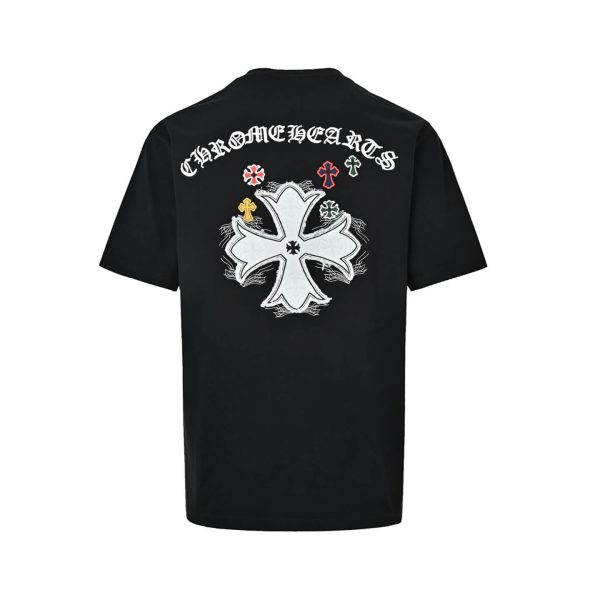 Chrome Hearts Multi Color Cross Cemetery T-shirt- Black (6) Chrome Hearts Multi Color Cross Cemetery T-shirt- Black