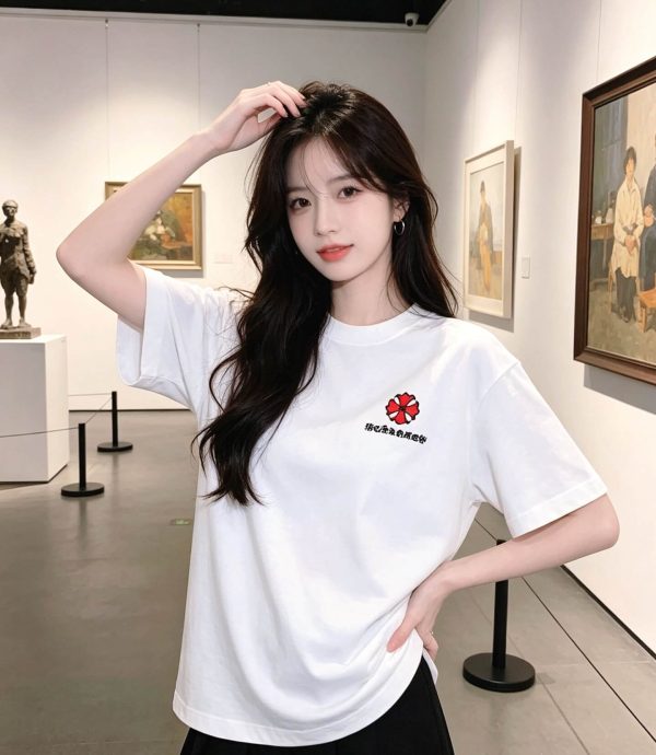 Chrome Hearts Multi Color Cross Cemetery T-shirt- White (2) Chrome Hearts Multi Color Cross Cemetery T-shirt- White