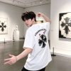 Chrome Hearts Multi Color Cross Cemetery T-shirt- White (3) Chrome Hearts Multi Color Cross Cemetery T-shirt- White