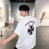 Chrome Hearts Multi Color Cross Cemetery T-shirt- White (4) Chrome Hearts Multi Color Cross Cemetery T-shirt- White