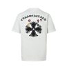 Chrome Hearts Multi Color Cross Cemetery T-shirt- White (6) Chrome Hearts Multi Color Cross Cemetery T-shirt- White