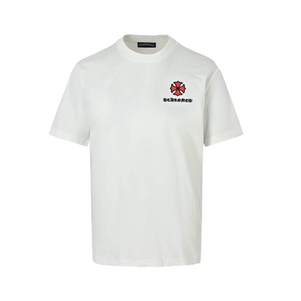 Chrome Hearts Multi Color Cross Cemetery T-shirt- White (7) Chrome Hearts Multi Color Cross Cemetery T-shirt- White