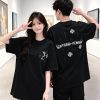 Chrome Hearts Scroll Logo Cross Patch T-Shirt- Black (3) Chrome Hearts Scroll Logo Cross Patch T-Shirt- Black
