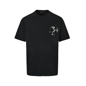 Chrome Hearts Scroll Logo Cross Patch T-Shirt- Black