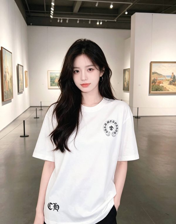 Chrome Hearts Triple Cross Logo Tee- White