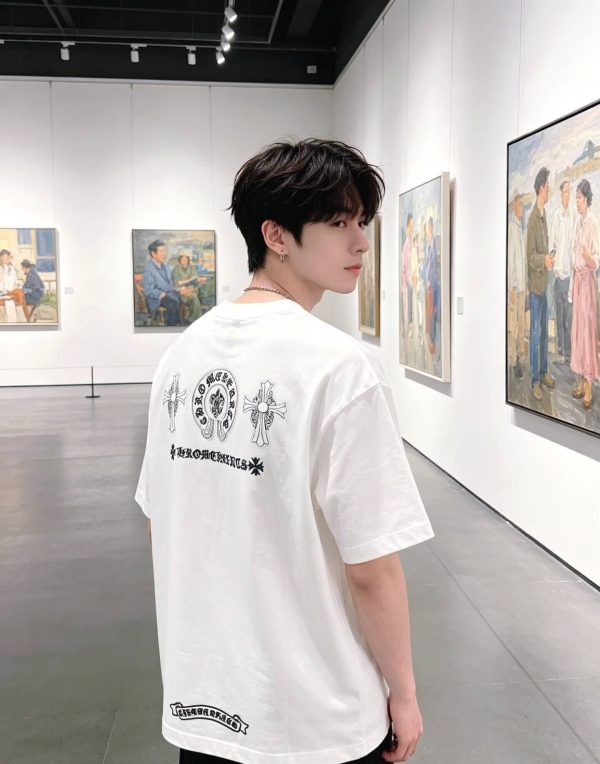 Chrome Hearts Triple Cross Logo Tee- White