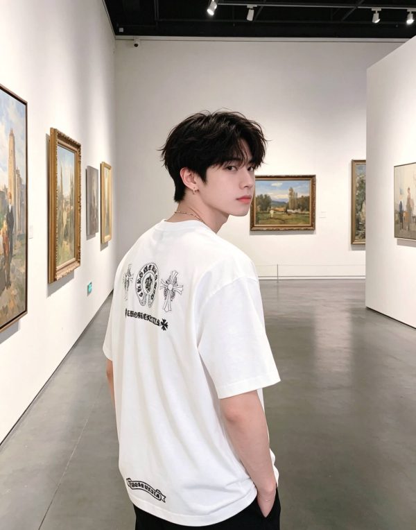 Chrome Hearts Triple Cross Logo Tee- White