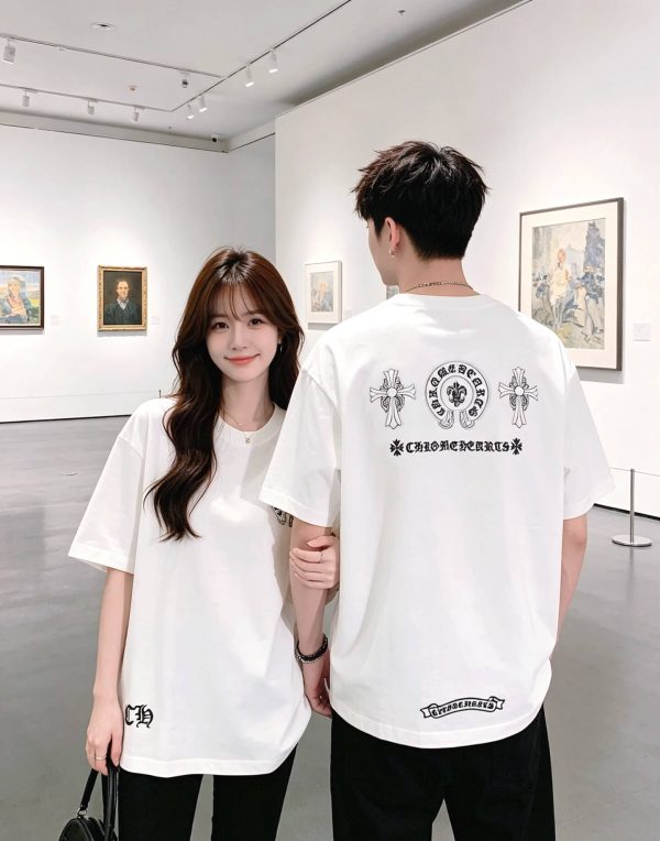 Chrome Hearts Triple Cross Logo Tee- White