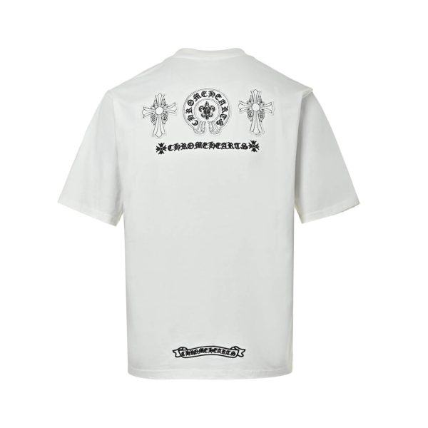 Chrome Hearts Triple Cross Logo Tee- White