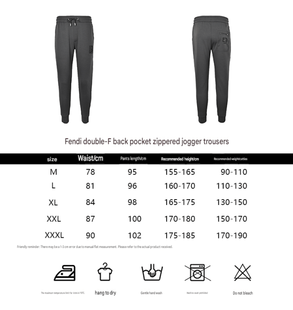 Fendi Cuffed Jogger Pants- Grey