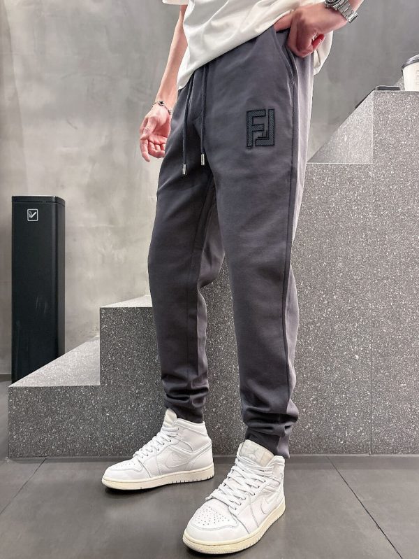 Fendi Cuffed Jogger Pants- Grey