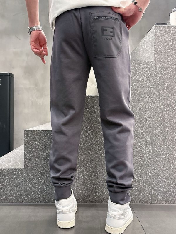 Fendi Cuffed Jogger Pants- Grey
