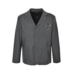 Louis Vuitton Chain Wool Tailored Jacket- Dark Gray (10) Louis Vuitton Chain Wool Tailored Jacket- Dark Gray