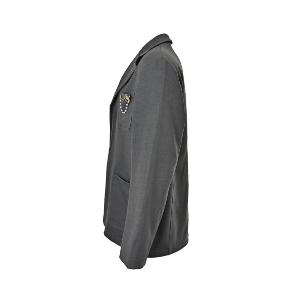 Louis Vuitton Chain Wool Tailored Jacket- Dark Gray