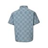 Louis Vuitton Damier 3D Light Denim Short-Sleeved Shirt- Indigo (6) Louis Vuitton Damier 3D Light Denim Short-Sleeved Shirt- Indigo