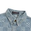 Louis Vuitton Damier 3D Light Denim Short-Sleeved Shirt- Indigo (7) Louis Vuitton Damier 3D Light Denim Short-Sleeved Shirt- Indigo