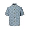 Louis Vuitton Damier 3D Light Denim Short-Sleeved Shirt- Indigo (9) Louis Vuitton Damier 3D Light Denim Short-Sleeved Shirt- Indigo