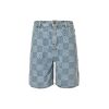 Louis Vuitton Damier 3D Light Denim Shorts- Washed Indigo (10) Louis Vuitton Damier 3D Light Denim Shorts- Washed Indigo