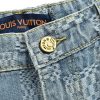 Louis Vuitton Damier 3D Light Denim Shorts- Washed Indigo (4) Louis Vuitton Damier 3D Light Denim Shorts- Washed Indigo