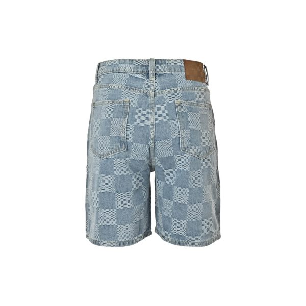Louis Vuitton Damier 3D Light Denim Shorts- Washed Indigo (8) Louis Vuitton Damier 3D Light Denim Shorts- Washed Indigo