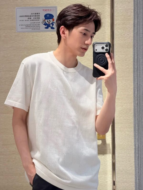 Louis Vuitton Damier patterned T-shirt- Cream
