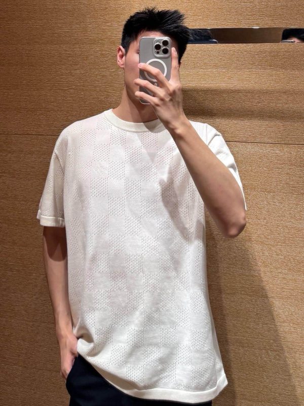 Louis Vuitton Damier patterned T-shirt- Cream