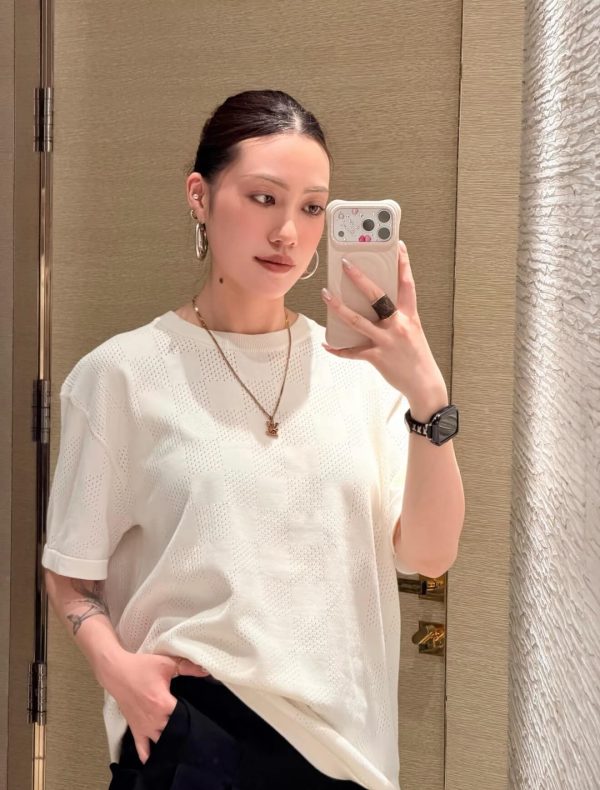 Louis Vuitton Damier patterned T-shirt- Cream