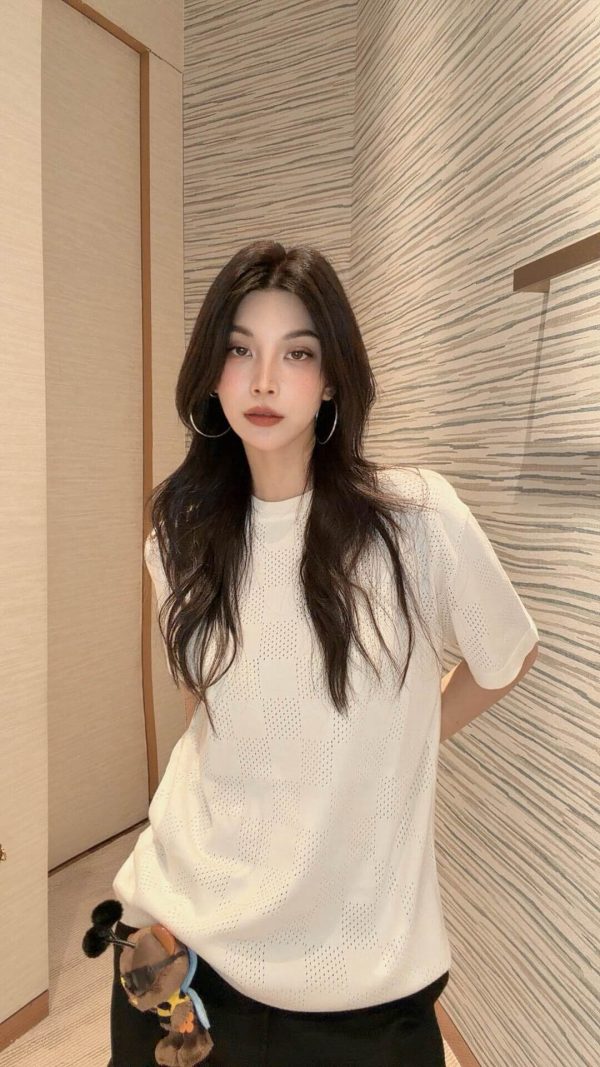 Louis Vuitton Damier patterned T-shirt- Cream