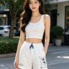Louis Vuitton Embroidered Jersey Shorts- White.